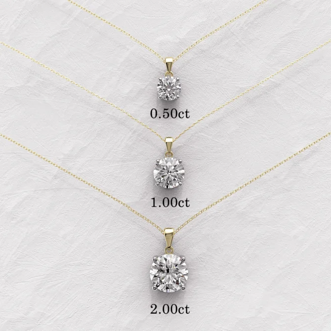 Diamond pendant with lab grown diamonds BPN1001 in 18k yellow gold in Dublin Ireland