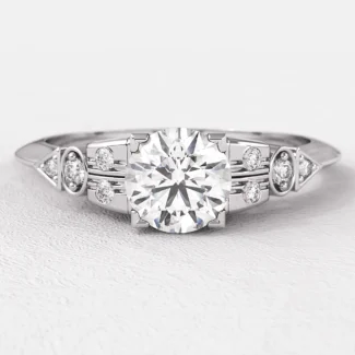 0.60cts 18k White Gold GIA Certified Side Stone Diamond Ring PR1036