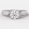 0.61ct Twisted Side Stone Engagement Ring White gold PR1008