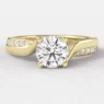 0.61ct Twisted Side Stone Engagement Ring Yellow Gold PR1008