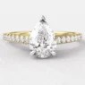 0.75ct Pear Cut Side Stone Engagement Ring PR1060 Yellow Gold