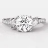 0.84ct Leaf Style Side Stone Engagement Ring PR1055 White Gold