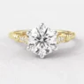 0.86ct Round Cut Vintage Style Engagement Ring Yellow Gold PR1001