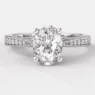 0.95ct Oval Cut Side Stone Diamond Engagement Ring PR1051 White Gold