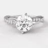 0.95ct Round Cut Side Stone Diamond Ring PR1056 White Gold