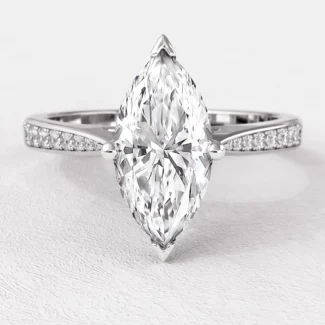 1.00ct Marquise Cut Side Stone Engagement Ring PR1083 White Gold