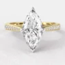 1.00ct Marquise Cut Side Stone Engagement Ring PR1083 Yellow Gold