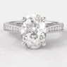 1.00ct Oval Cut Side Stone Engagement Ring PR1043 White Gold