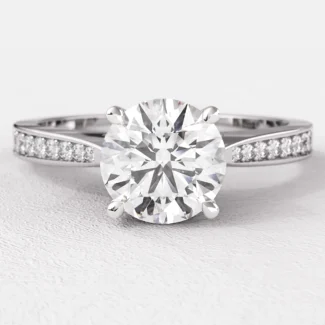 1.00ct Pave Set Side Stone Diamond Ring PR1016 White Gold