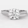 1.00ct Pave Set Side Stone Diamond Ring PR1016 White Gold