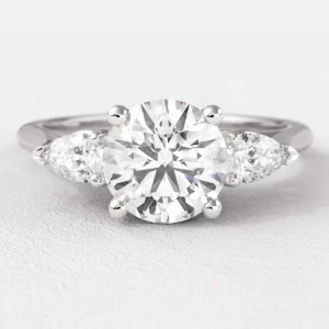 1.00ct Round Cut Three Stone White Gold Engagement Ring TR1078