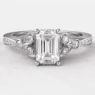 1.05ct Emerald Cut Side Stone Engagement Ring White Gold PR1002