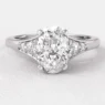 1.05ct Oval Cut Side Stone White Gold Diamond Ring PR1005