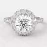1.05ct Round Cut Halo Engagement Ring VR1088 White Gold