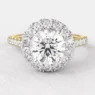 1.05ct Round Cut Halo Engagement Ring VR1088 Yellow Gold