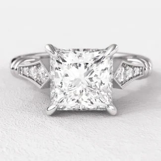 1.10ct Princess Cut Side Stone Diamond Engagement Ring PR1037 White Gold