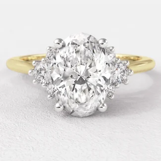 1.15ct Oval Side Stone Diamond Engagement Ring PR1054 Yellow gold