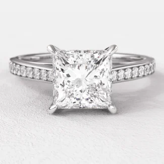 1.15ct Princess Cut Side Stone Engagement Ring PR1032 White Gold