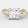 1.15ct Princess Cut Side Stone Engagement Ring PR1032 Yellow Gold