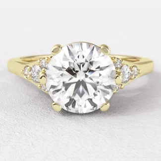 1.15ct Side Stone Diamond Engagement Ring PR1065 Yellow Gold