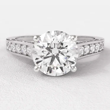 1.20ct Celtic Style Side Stone White Gold Diamond Ring PR1014