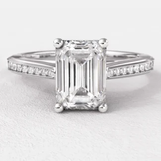 1.20ct Emerald Cut Side Stone Diamond Engagement Ring PR1026 White Gold