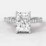 1.20ct Radiant Cut Side Stone Diamond Ring PR1061 White Gold