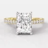 1.20ct Radiant Cut Side Stone Diamond Ring PR1061 Yellow Gold