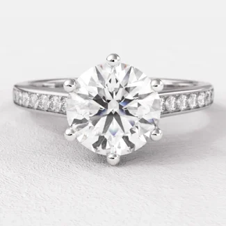 1.20ct Round Cut Side Stone Ring PR1046 White Gold