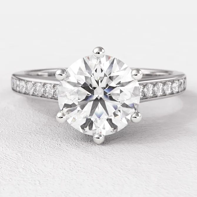 1.20ct Round Cut Side Stone Ring PR1046 White Gold