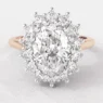 1.25ct Oval Cut Halo Ring VR1068 Rose Gold