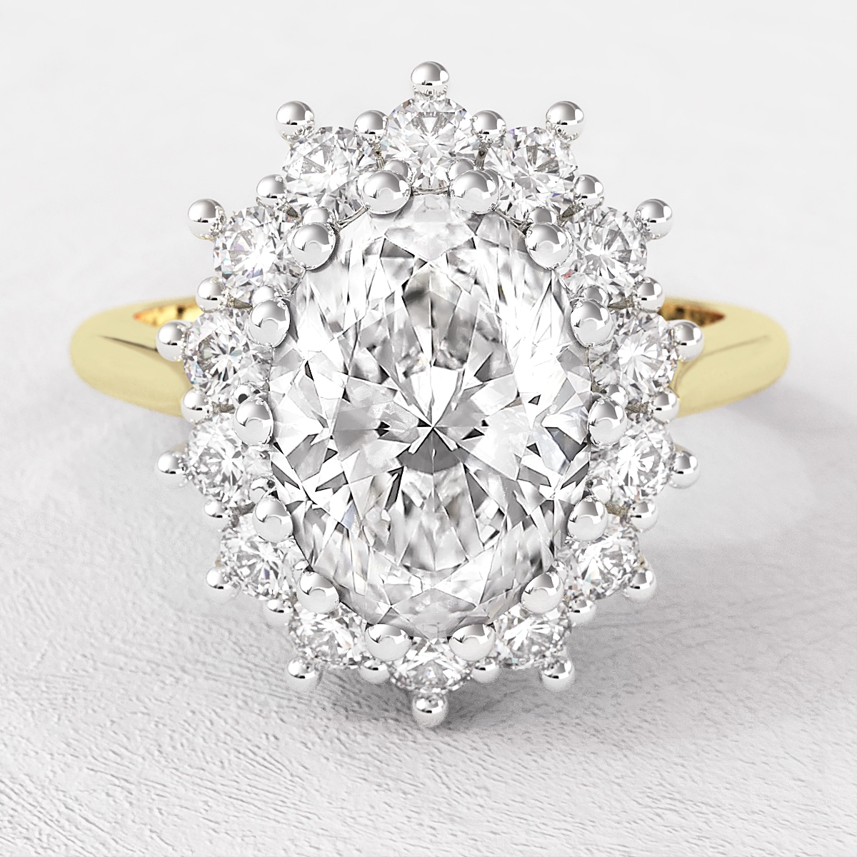 Diamond Shape Best Diamond Table And Depth Oval Cut Ring VR1068