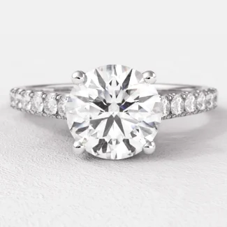 1.30ct Round Cut Side Stone Ring PR1013 White Gold