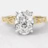1.35ct Oval Cut Side Stone Ring Yellow Gold PR1041 - Made in Dublin, Ireland