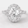 1.40ct Oval Cut Halo Engagement Ring VR1069 White Gold