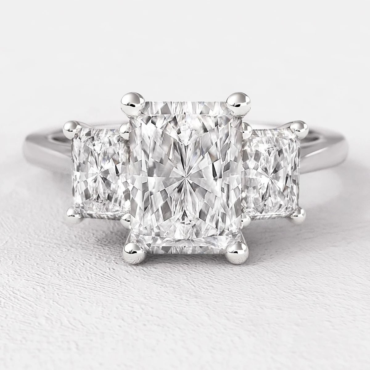 Radiant Cut Trilogy Engagement Ring TR1055 Bespoke