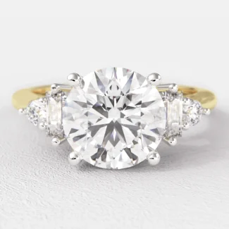 1.55ct Side Stone Diamond Engagement Ring PR1070 Yellow Gold