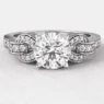 18k White Gold 1.00ct Vintage Style Side Stone Ring PR1047