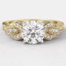 18k Yellow Gold 1.00ct Vintage Style Side Stone Ring PR1047