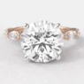 Round Cut Engagement Ring with hidden halo Rose Gold PR1044, Made in Dublin Ireland