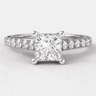 0.76ct Princess Cut Side Stone Diamond Ring PR1006