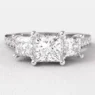1.21ct Princess Cut Three Stone Natural Diamond Ring TR1076