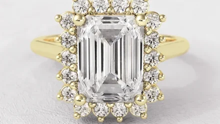 Emerald Halo Engagement Rings