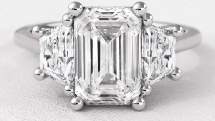 Emerald Three Stone Engagement Rings