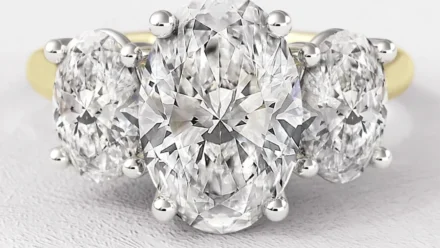 Oval Three Stone Engagement Rings