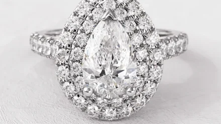 Pear Halo Engagement Rings