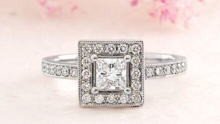 Princess Halo Engagement Rings