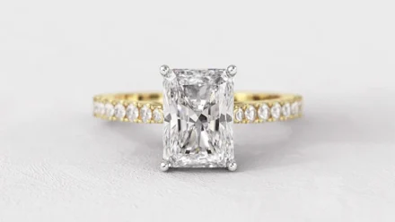 Radiant Side Stone Engagement Rings