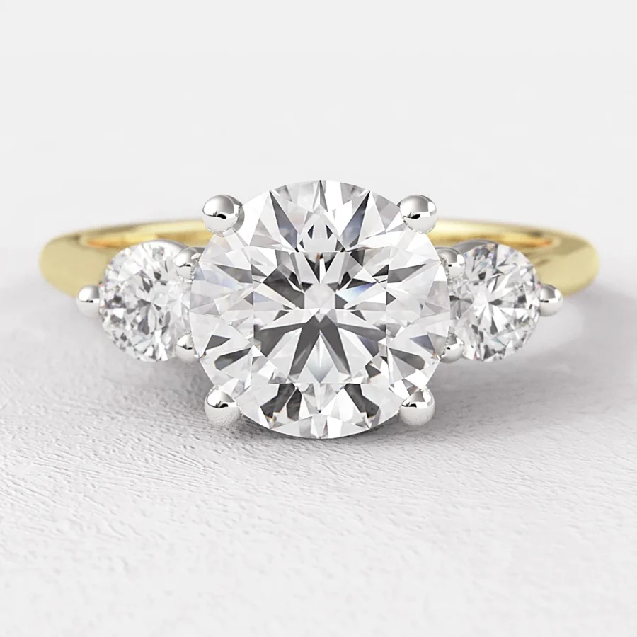 Round Three Stone Engagement Rings