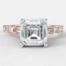 1.70ct Asscher Cut Side Stone Engagement Ring PR1091 Rose Gold